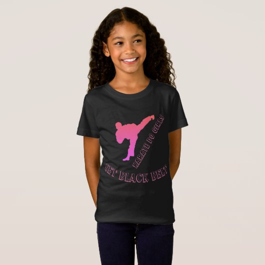 Zwarte gordel Karate Black Roos Modern Trendy Chic T-shirt (Voorkant volledig)