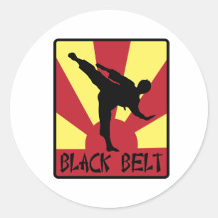Zwarte gordel Karate Ronde Sticker
