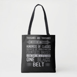 Zwarte gordel Karate Taekwondo Jiu Jitsu Motivatio Tote Bag