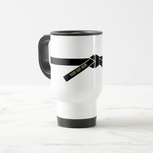  zwarte gordel (Kuro-obi) Reisbeker (Voorkant links)