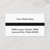 zwarte gordel (Kuro-obi) Visitekaartje (Achterkant)