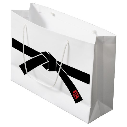 Zwarte gordel, martial Arts Groot Cadeauzakje (Voorkant Gekanteld)