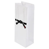 Zwarte gordel, martial Arts Wijn Cadeautas (Voorkant Gekanteld)