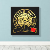 Zwarte gordel met goudpleister van Braziliaanse Ji Canvas Afdruk (Insitu (Houten vloer))