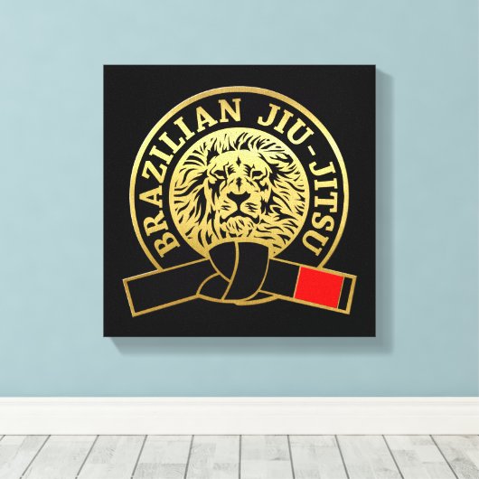 Zwarte gordel met goudpleister van Braziliaanse Ji Canvas Afdruk (Insitu (Houten vloer))