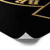 Zwarte gordel met goudpleister van Braziliaanse Ji Poster (Hoek)