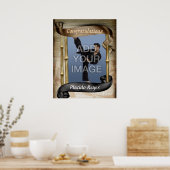 Zwarte gordel met hoge matroos, portret één Poster (Keuken)