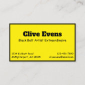 Zwarte gordel met ongeval Funny Joke Visitekaartje (Achterkant)