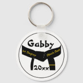 Zwarte gordel met Sleutelhanger voor Martial Arts (Voorkant)