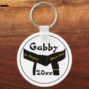 Zwarte gordel met Sleutelhanger voor Martial Arts 