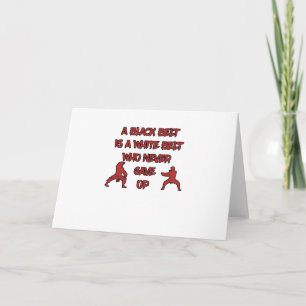 Zwarte gordel met witte gordel kaart