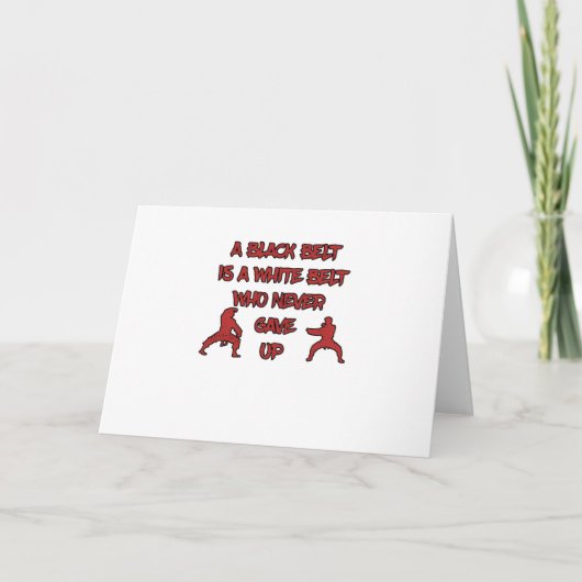 Zwarte gordel met witte gordel kaart (Voorkant)