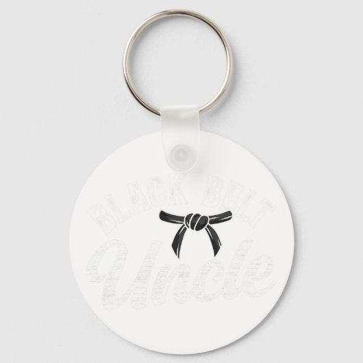 Zwarte gordel Oom Karate Oom Trots Karate Oom Sleutelhanger (Voorkant)