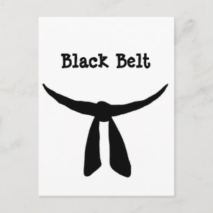Zwarte gordel uitnodiging briefkaart