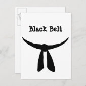 Zwarte gordel uitnodiging briefkaart (Voorkant / Achterkant)