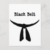 Zwarte gordel uitnodiging briefkaart (Voorkant)