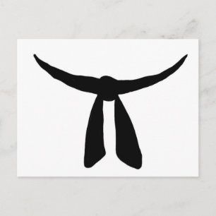 Zwarte gordel uitnodiging briefkaart