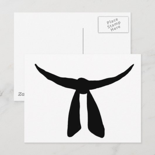 Zwarte gordel uitnodiging briefkaart (Voorkant / Achterkant)