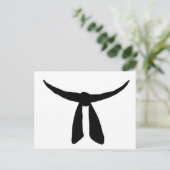 Zwarte gordel uitnodiging briefkaart (Staand voorkant)