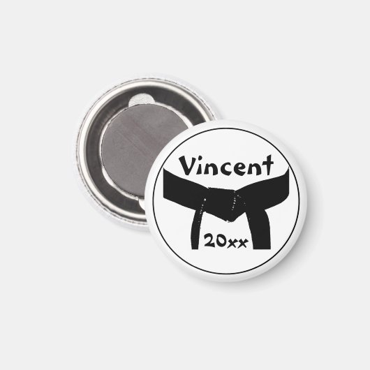 Zwarte gordel voor krijgskunst Basic Magneet (Voorkant / Achterkant)