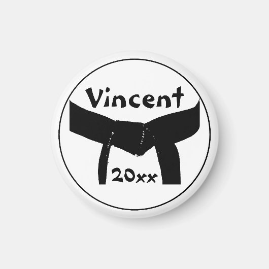 Zwarte gordel voor krijgskunst Basic Magneet (Voorkant)