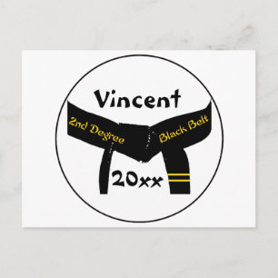 Zwarte gordel voor martial Arts 2e graads Briefkaart