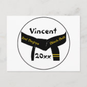 Zwarte gordel voor martial Arts 2e graads Briefkaart (Voorkant)