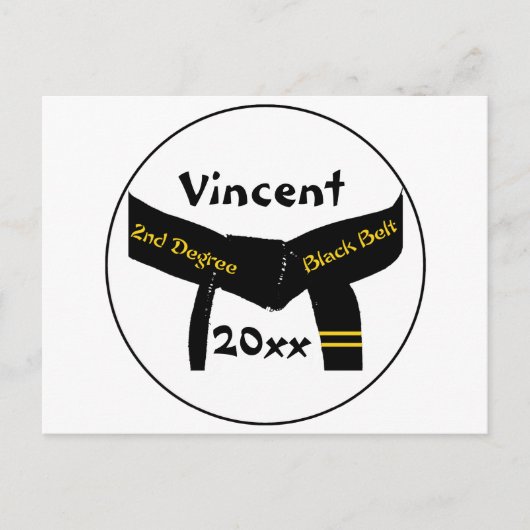 Zwarte gordel voor martial Arts 2e graads Briefkaart (Voorkant)