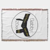 Zwarte gordel voor martial Arts 2e graads Deken (Voorkant)