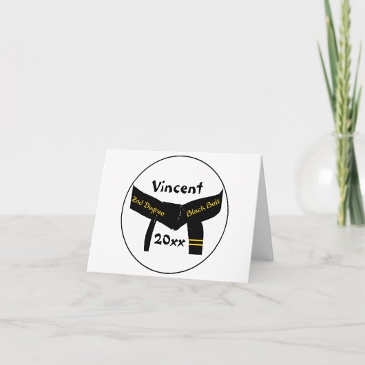 Zwarte gordel voor martial Arts 2e graads Kaart (Voorkant)