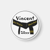 Zwarte gordel voor martial Arts 2e graads Magneet (Voorkant)