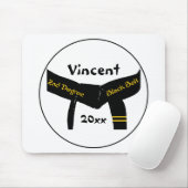 Zwarte gordel voor martial Arts 2e graads Muismat (Met muis)