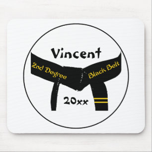 Zwarte gordel voor martial Arts 2e graads Muismat