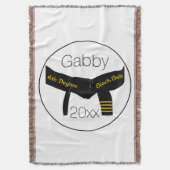 Zwarte gordel voor Martial Arts 4e graads Deken (Voorkant Verticaal)