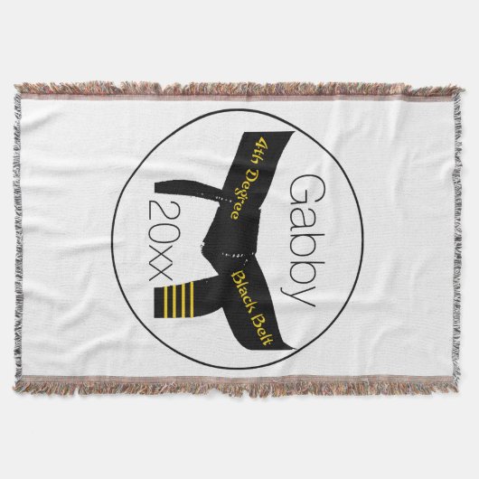 Zwarte gordel voor Martial Arts 4e graads Deken (Voorkant)