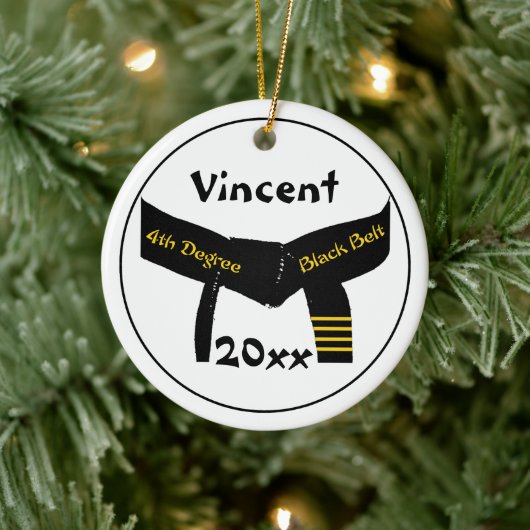 Zwarte gordel voor Martial Arts 4e graads Keramisch Ornament (Boom)