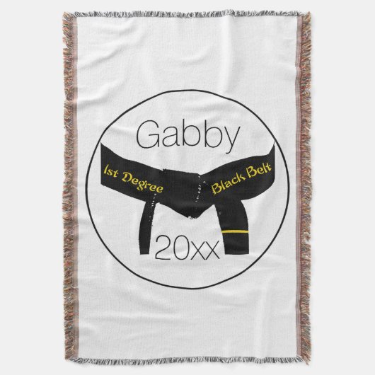 Zwarte gordel voor martial Arts First Degree Deken (Voorkant Verticaal)