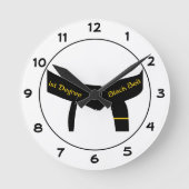 Zwarte gordel voor martial Arts First Degree Ronde Klok (Voorkant)