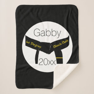 Zwarte gordel voor martial Arts First Degree Sherpa Deken