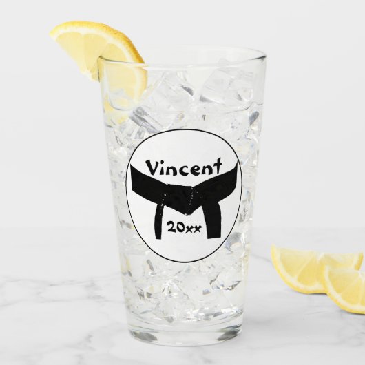 Zwarte gordel voor Martial Arts Glas (Voorkant ijs)