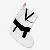 Zwarte gordel voor Martial Arts Kleine Kerstsok (Voorkant (Hangend))