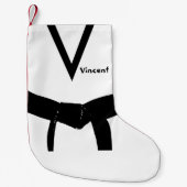 Zwarte gordel voor Martial Arts Kleine Kerstsok (Voorkant)