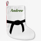 Zwarte gordel voor Martial Arts Kleine Kerstsok (Voorkant)