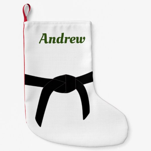 Zwarte gordel voor Martial Arts Kleine Kerstsok (Voorkant)