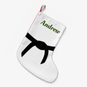 Zwarte gordel voor Martial Arts Kleine Kerstsok (Voorkant (Hangend))