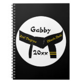 Zwarte gordel voor martial Arts Second graf Notitieboek (Voorkant)