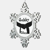 Zwarte gordel voor Martial Arts Tin Sneeuwvlok Ornament (Rechts)