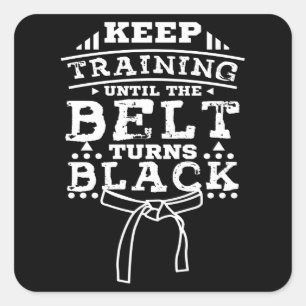 Zwarte gordel voor Martial Arts Vierkante Sticker
