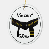 Zwarte gordel voor martiumarts, derde graad keramisch ornament (Links)