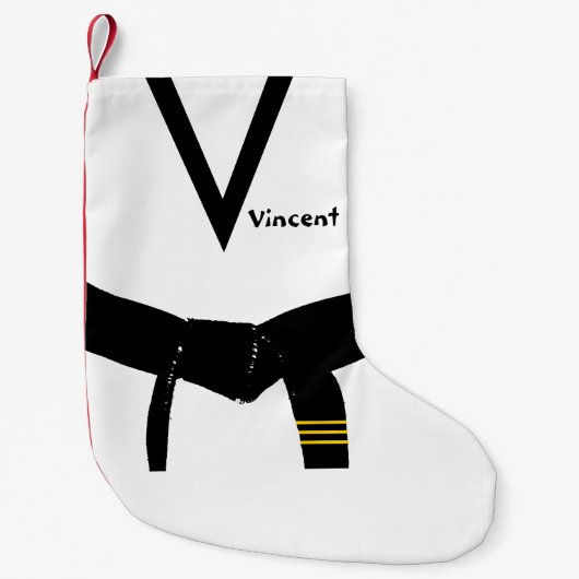 Zwarte gordel voor martiumarts, derde graad kleine kerstsok (Voorkant)